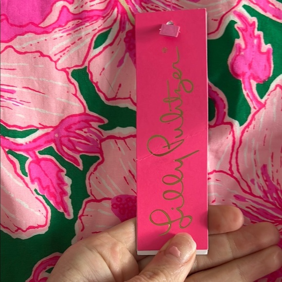 Floral Pink and Green Sleeveless Dress - Picture 3 of 5